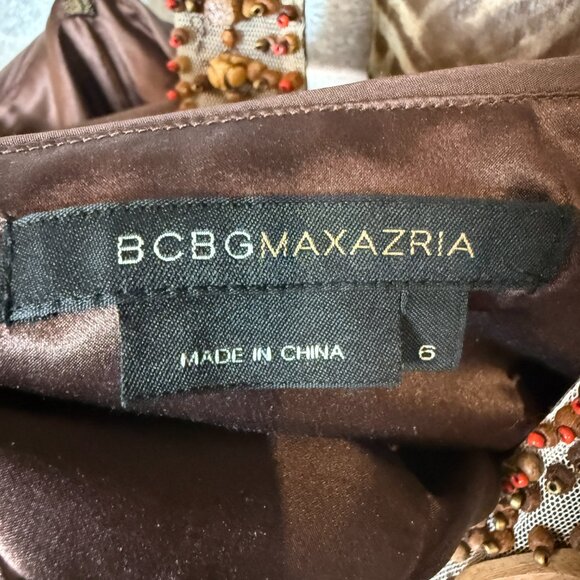 BCBGMAXAZRIA Vintage 100% Silk Beaded Halter Dress Cottagecore Boho Y2K - Picture 6 of 8